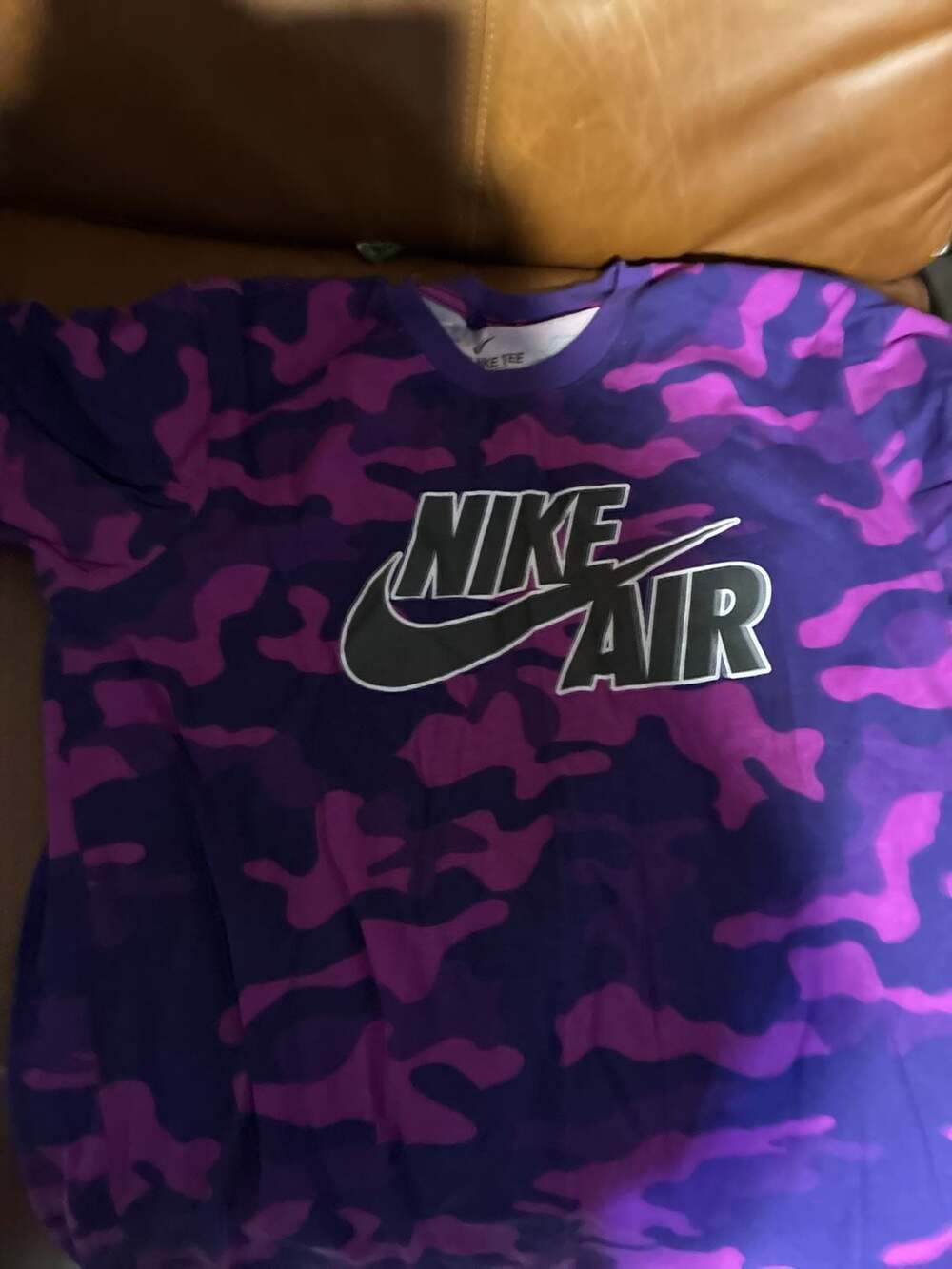 Nike Air Camo T-Shirt Purple Jewel CQ7176-547 Size Small